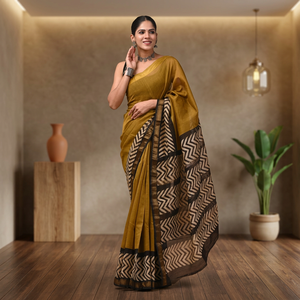 SAREE DE SEDA MAHESWARI con PATRÓN DECORATIVO - Product Image 2