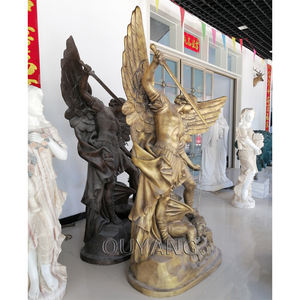 Estátua de São Miguel Arcanjo em Bronze, Escultura Religiosa em Metal Fundido à Mão, Tamanho Real, para Jardim Exterior, Famosa de QUYANG - Product Image 4