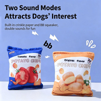 Nouveau jouet pour chien en peluche interactif, en forme de sac de croustilles, couineur à double son et papier froissé, amusant pour soulager l'ennui