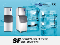 700kg/24H faisant la machine à glace industrielle d'acier inoxydable de coquille fendue de machine à glaçons entièrement automatique de forme de cube