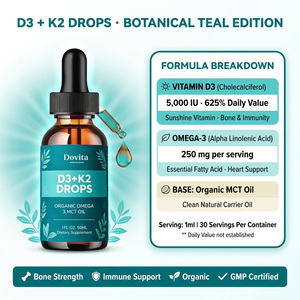 USA Factory OEM Private Label <b>Vitamin</b> D3 <b>Liquid</b> Drops 4000 IU Adults Bone Health Immune Muscle Mood Calcium Vegan Non-GMO - Product Image 2