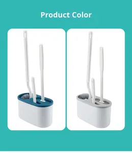 Ensemble de brosse de toilette en <span class=keywords><strong>plastique</strong></span> de style japonais à fixer au mur, sans angles morts, manche long, poils doux, brosse de nettoyage Yiwu - Product Image 6