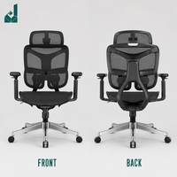 Chaise de bureau exécutive ergonomique à dossier haut en maille respirante, réglable, avec mécanisme d'inclinaison synchrone, accoudoirs rabattables et roulettes en nylon pour le lieu de travail