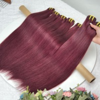 Lot de Cheveux Humains Naturels 100% Brésiliens, Cuticules Alignées, Double Tirage, Grade 12A, Cheveux Bruts Raides Roux 99J