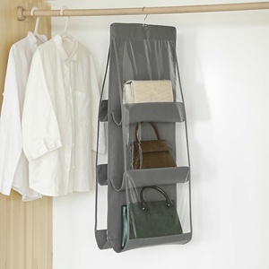 Organisateur de sacs à main suspendu à 6 poches, multi-couches, en non-tissé, anti-poussière, double face et pliable - Product Image 2