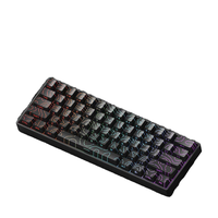 Clavier mécanique filaire USB-C LEAVEN K61, touches PBT noires, éclairage RGB, clavier de jeu pour PC, touches interchangeables à chaud
