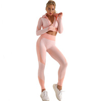 Vente en gros ensemble de vêtements de yoga et d'entraînement sans coutures pour femmes, vêtements de fitness, combinaison de yoga pour femmes, vêtements de sport à manches longues de grande taille