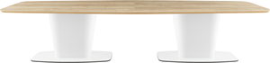 Table de conférence fonctionnelle fabriquée en Allemagne-2 pieds Plateau en 2 parties 3750X920/1200X745mm HPL bouleau avec acheminement des câbles - Product Image 4