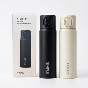 Bouteille d'eau isotherme double paroi 500 ml en acier inoxydable 304, écologique, avec logo personnalisé, portable pour voiture - Product Image 1