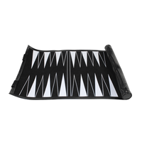 Maßgefertigtes Luxus-Backgammon-Set aus PU-Leder, Reise-Backgammon, Rollbares On-the-Go-Spielset