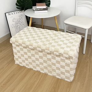 Tùy Chỉnh Màu Grey Hiện Đại Nhung Gấp Ottoman Phân Có Thể Gập Lại Lưu Trữ Hộp Chỗ Để Chân Đệm Ghế Cho Phòng Ngủ Phòng Khách Nhung - Product Image 2