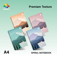 Carnet à spirales A4 imprimé sur mesure, couverture avec paysage de montagne assorti, carnet en papier texturé de qualité supérieure pour étudiants et bureaux