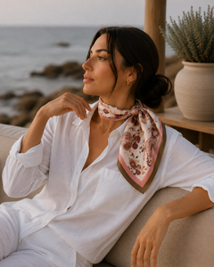 Pañuelo de Seda con Estampado Europeo Americano para Mujer, Transpirable, Cuadrado, con Estampado Digital, Reversible, a la Moda, para Uso Diario en Todas las Estaciones - Product Image 2