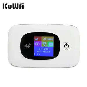 OEM ODM KuWFi 10用户微型USB充电迷你无线路由器2400毫安电池4g移动路由器，带sim卡插槽