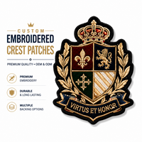 Écussons brodés personnalisés, badges brodés classiques pour uniformes et vêtements, fabrication OEM ODM, vente en gros