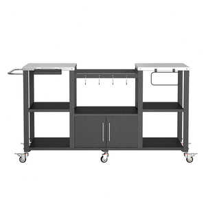 Chariot de barbecue multifonctionnel AJUNION en acier inoxydable, station de barbecue d'extérieur, table de préparation pour support <span class=keywords><strong>Big</strong></span> <span class=keywords><strong>Green</strong></span> <span class=keywords><strong>Egg</strong></span> avec 6 roues - Product Image 1