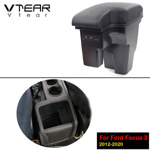 Accoudoir décoratif intérieur de boîte de rangement, repose-bras, interface de chargement USB, accessoire pour voiture Ford <span class=keywords><strong>Focus</strong></span> 3, 2012 — 2020 - Product Image 2
