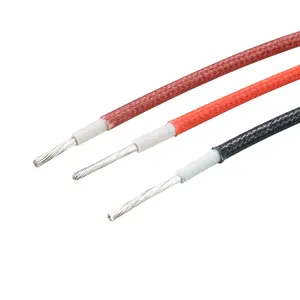 3122 18 20 awg flight high temperature single conductor silicone rubber covered fiber glass braided flexible automotive wire