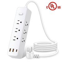 ABD Fişli Priz Çoklayıcı Elektrik Soketi 9 AC Çıkışlı USB Girişli 3.9FT Uzatma Kablolu Çoklu Priz Ağ Filtresi Hızlı Şarj