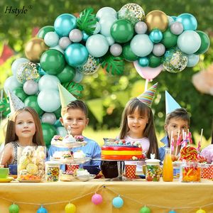 Patimate — Kit de ballons en guirlande de couleur vert et or, 84 pièces, avec des confettis en Latex, <span class=keywords><strong>décoration</strong></span> de fête pour garçon, <span class=keywords><strong>Jungle</strong></span>, E3023 - Product Image 3