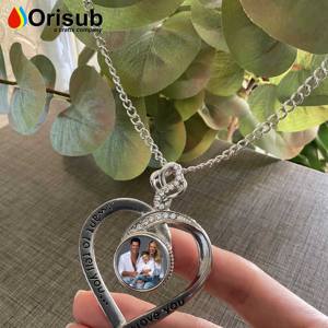 Voglio dirti che ti amo ciondolo collana cuore personalizzato per la stampa a sublimazione - Product Image 1