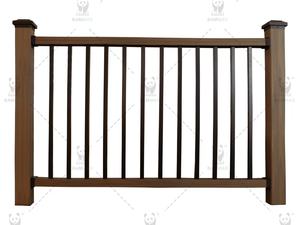 Anti-UV extérieur noir résistant aux intempéries coupe-vent <span class=keywords><strong>jardin</strong></span> balcon personnalisé <span class=keywords><strong>bois</strong></span> plastique Composite WPC garde-corps <span class=keywords><strong>balustrade</strong></span> - Product Image 6