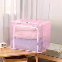 KUYUE La nouvelle boîte à cadre en acier anti-poussière boîte de finition en tissu de filet pliable Cube de rangement organisateur de vêtements moderne Rectangle fleur