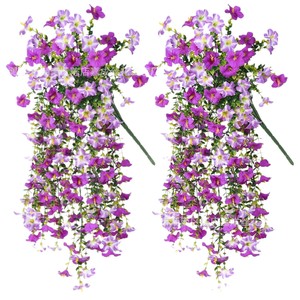 Vignes artificielles de fleurs de gloire du matin en plastique violet pour la décoration de la maison, bouquet - Product Image 5