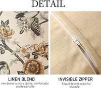 Housse de coussin carrée en lin de style français, motif floral jaune et blanc, oiseaux, pompon, décoration bohème, 18 pouces