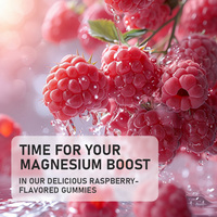 Gomitas de Glicinato de Magnesio Personalizadas con Sabor a Frambuesa, con CoQ10, Vitamina D y B6, para Relajar los Músculos, Calmar la Mente y Dormir Profundamente
