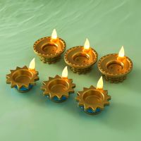 Haute Deepavali Festival Décoration LED Lumière Diya Bougie Artificielle Petit PP Huile Flottant Capteur D'eau Rougeoyant Deepavali