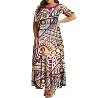 Robe élégante pour femmes à imprimé tribal polynésien personnalisé à la demande vêtements d'Asie et des îles du Pacifique