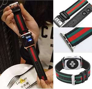 Tejido de Nylon correa de reloj de cuero genuino correa de bandas para iWatch Serie <span class=keywords><strong>3</strong></span> <span class=keywords><strong>2</strong></span> 1 todos los modelos 38mm/42mm - Product Image 2