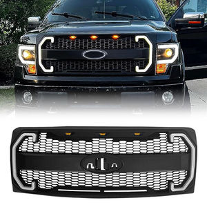 Parrillas de coche para <span class=keywords><strong>Ford</strong></span> <span class=keywords><strong>F150</strong></span> de 2009 a 2014, estilo Raptor parrilla delantera, parrilla parachoques con orificio para emblema y luces LED individuales de giro DRL - Product Image 2