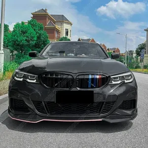 Pour Série 3 G20 G28 2019 2020 2021 2022, calandre avant de voiture avec bandes bleues et rouges style M, accessoires de style extérieur - Product Image 3