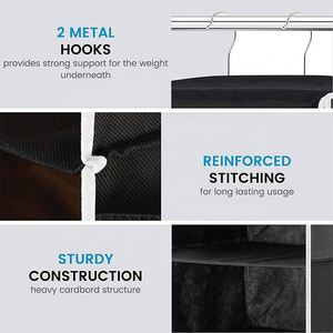 5 <b>Shelf</b> Hanging Closet Organizer Space Saver, Roomy Breathable Hanging <b>Shelves</b> With (6) Side Accessories Pockets - Product Image 6