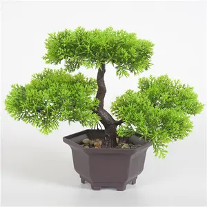 Plante artificielle en pot bonsaï plantes vertes bienvenue arbre de pin Cypress porche table salon de thé étude décor de maison de thé