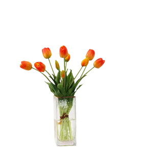 Venta al por mayor de plantas de flores de tulipanes artificiales de látex PE de tacto real para decoración del hogar y plantas de flores de tulipanes artificiales populares - Product Image 2