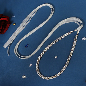 Nouveau style européen américain pour mariée, accessoires de taille exquis, robe en strass à double rangée, serre-taille pour ceintures de mariage - Product Image 1