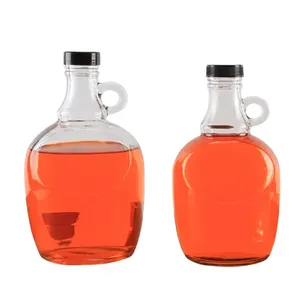 Botol Anggur Sirup Maple Kaca 5L 6L 7L 8L 10L Kapasitas Besar dengan Tutup Plastik Soda-Lime