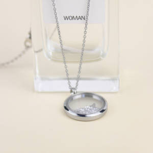 Đẹp 316 thép không gỉ tháp Eiffel quyến rũ thủy tinh nổi kỷ niệm mề đay Vòng cổ - Product Image 3