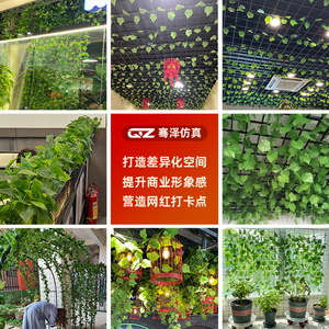 Vigne artificielle en rotin pour la couverture de tuyaux, décoration de plafond, feuilles de Pothos, décoration végétale 2026-04 - Product Image 3
