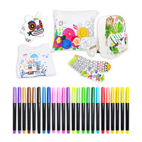 Marqueur de peinture textile permanent non toxique 20 couleurs personnalisé enfants utilisant un marqueur d'art de la mode bricolage t-shirt stylo de peinture sur tissu
