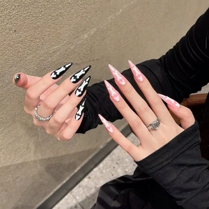 10 faux ongles artisanaux <span class=keywords><strong>pour</strong></span> <span class=keywords><strong>Halloween</strong></span>, motifs griffes de chat rose et noir, couverture complète, <span class=keywords><strong>manucure</strong></span> prête à poser <span class=keywords><strong>pour</strong></span> <span class=keywords><strong>Halloween</strong></span> - Product Image 3