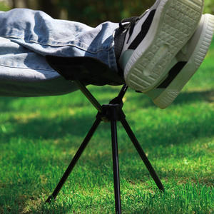 Chaise lune d'extérieur avec repose-pieds en alliage d'aluminium, pliable, portable, pour jardin, inclinable, noir/gris, forme triangulaire, 40x45cm - Product Image 4