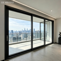 Puertas Corredizas de Vidrio de Aluminio Modernas, Marco Metálico Delgado, Vidrio Templado, Ventana Panorámica para Apartamentos Pequeños, Estudios y Salas de Estar
