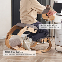 Produits en gros, chaise ergonomique à bascule en bois réglable, épaisse et confortable, sans dossier, pour s'agenouiller