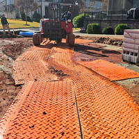 Tapis de protection au sol en PEHD, conception anti-affaissement, services de découpe CNC, résistants à l'huile et à la chaleur, 1220x2440mm pour chantiers boueux