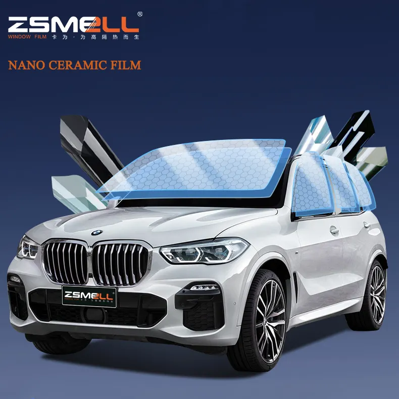 ZSMELL Solar UV Rejection Sun Control Automotive Window Tint Film Thermal Insulation Heat Rejection Nano Ceramic Car Window Film