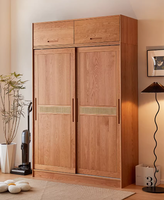 Anpassbarer Zeitgenössischer Schiebetürenschrank - MDF-Material Minimalistischer Moderner Großer Schlafzimmerschrank für den Heimgebrauch